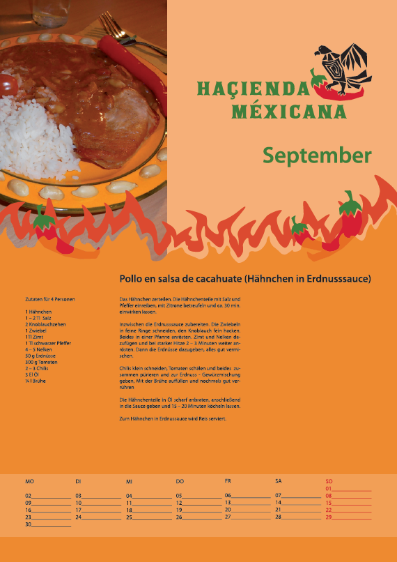 Haçienda Méxicana, Rezeptkalender September