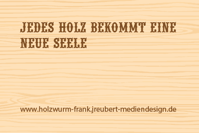 Holzwurm Frank, Visitenkarte Rückseite
